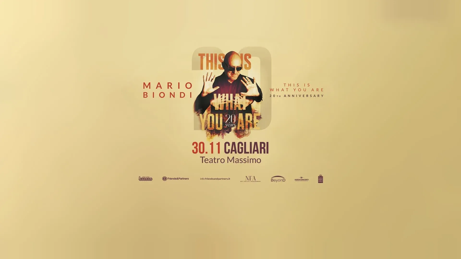 Mario Biondi, concerto alla Sala M1 del Teatro Massimo di Cagliari il 30 novembre 2026